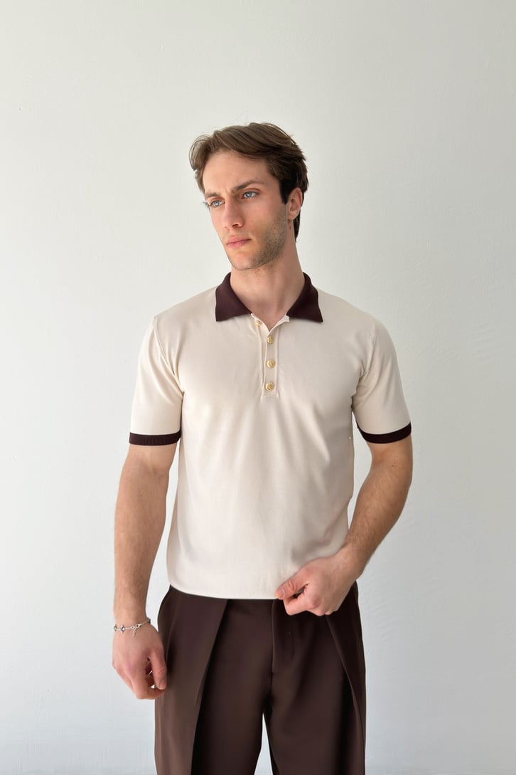 Polo Collar Knit T-shirt